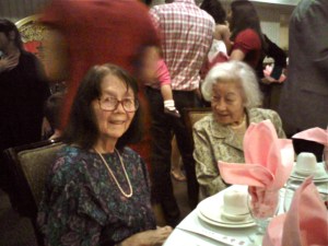 My mother (left), with the first birthday girl